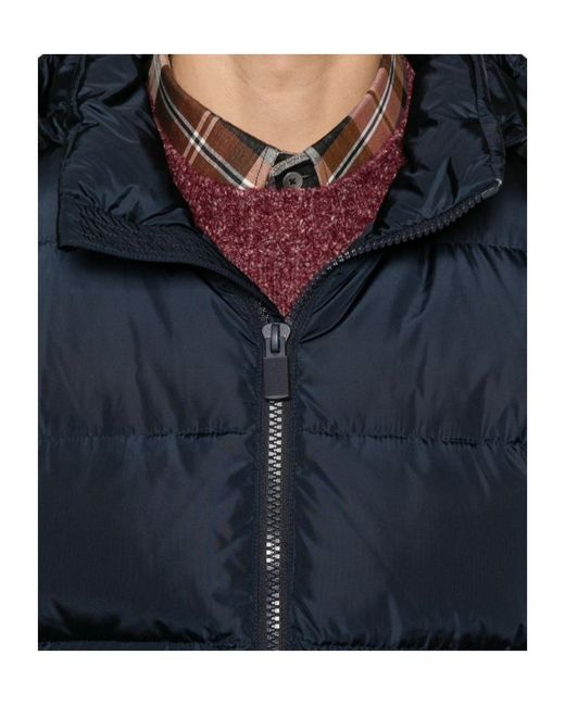 Aspesi Blue Hooded Zip Padded Jacket for men