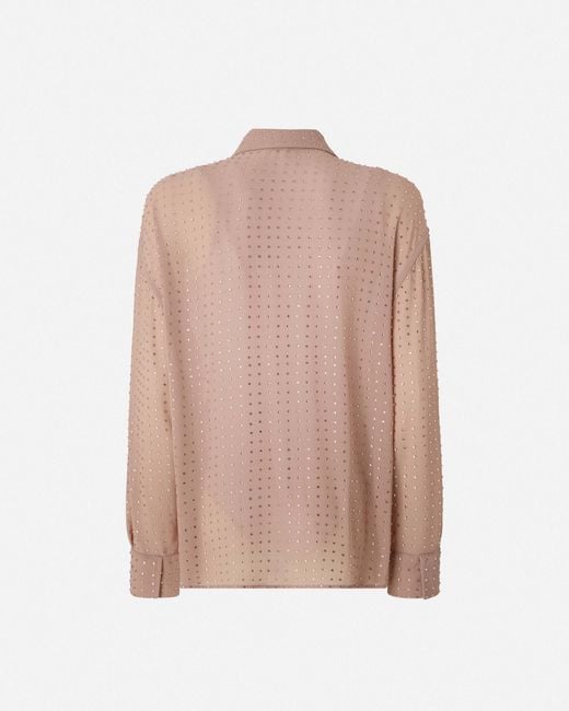 Pinko Brown Embellished Georgette Shirt