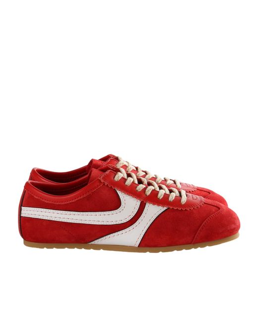 Dries Van Noten Red Low-Top Sneakers