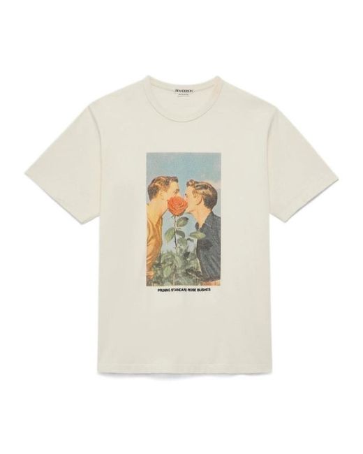 J.W. Anderson White Graphic-Print T-Shirt for men