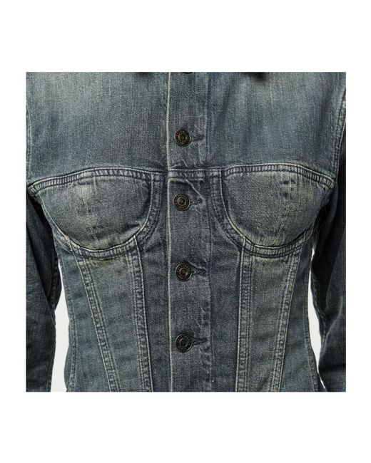 Balenciaga Blue Corseted Denim Jacket