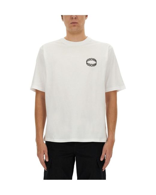 Moschino White Logo Logo Short-Sleeved T-Shirt for men