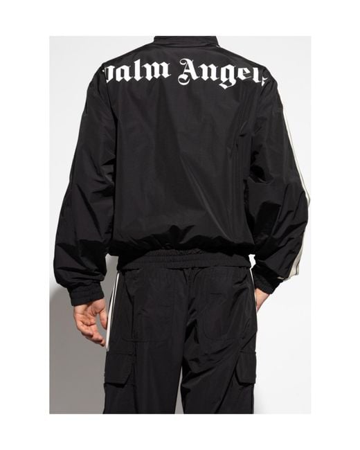 Palm Angels Black Jacket With Logo for men