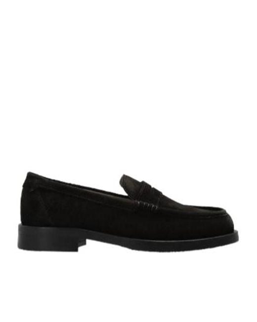 AllSaints Black Bloom Penny Loafers