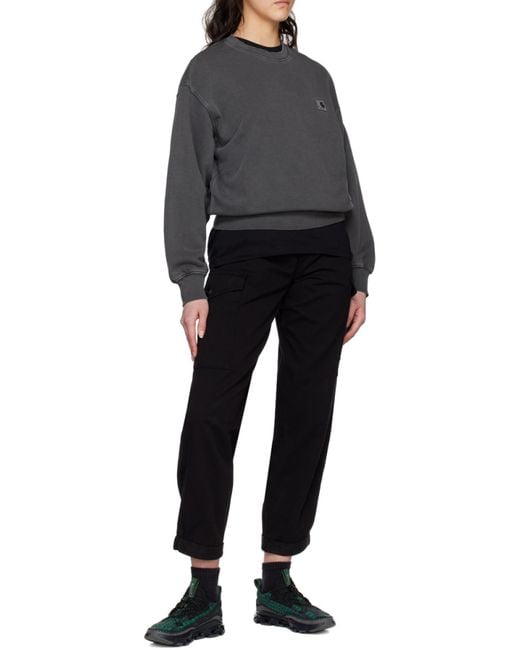 Carhartt Gray Wip Logo Patch Crewneck Sweatshirt