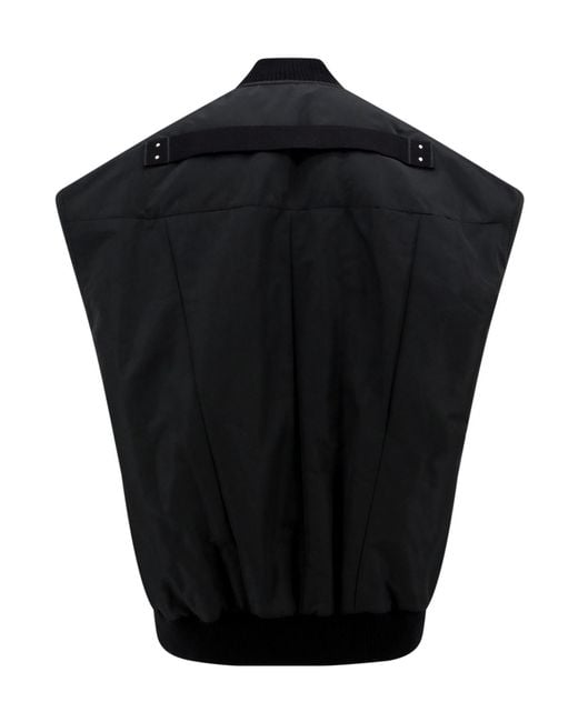 Rick Owens Black Zip-Up Sleeveless Gilet for men
