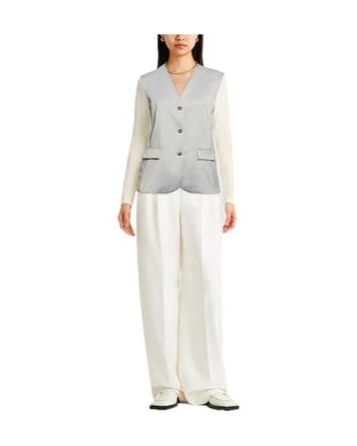 MAX&Co. Gray Solid Satin Waistcoat