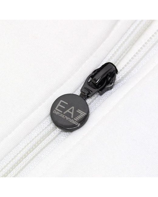 Emporio Armani Gray Logo Hooded Zipper Sweater for men