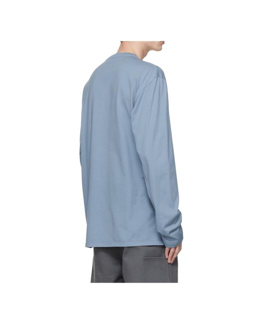 Rier Blue Long-Sleeved T-Shirt for men