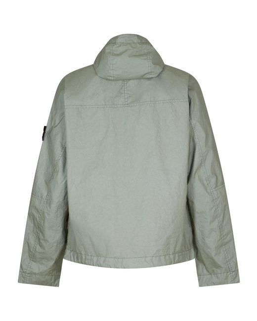 Stone Island Green Windproof Long Coat for men
