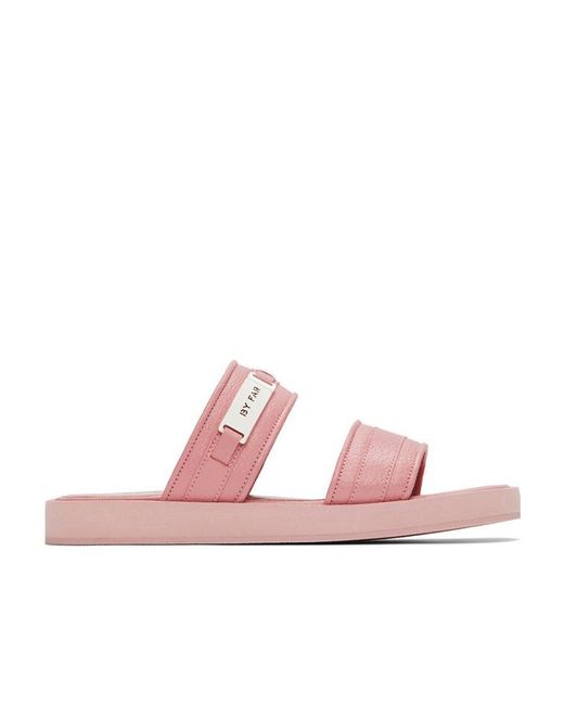 By Far Pink Easy Leather Sandals