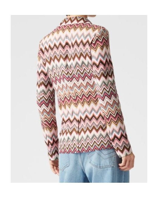 Missoni Pink Zigzag Single Breasted Blazer