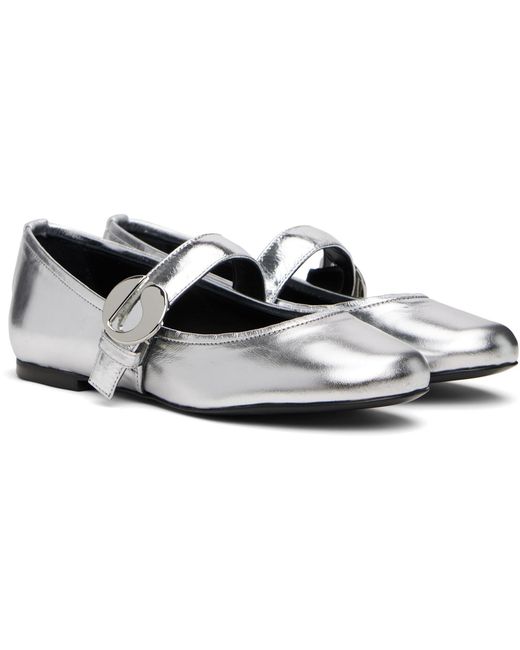 Coperni White Leather Ballet Flats