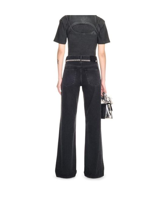 Off-White c/o Virgil Abloh Blue Belted Wide Jeans for men