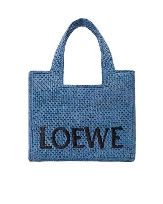 Loewe Blue Small Font Tote Hand Bag