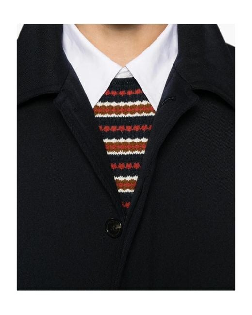 A.P.C. Black Concealed-Button Coat for men