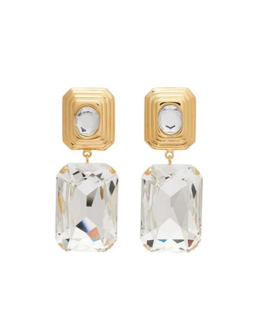 Alessandra Rich Metallic Crystal-Embellished Clip-On Earrings