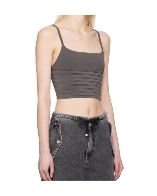 Dion Lee Gray Ventral Compact Cropped Top
