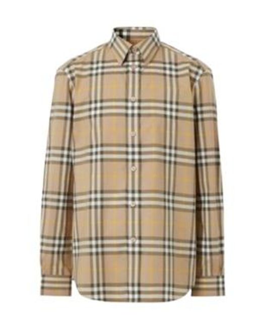Burberry Natural Check-Pattern Cotton Shirt for men