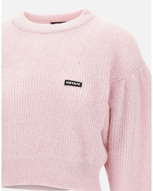 ROTATE BIRGER CHRISTENSEN Pink Cropped Jumper