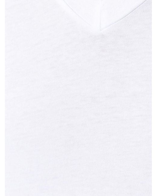 James Perse White Short Sleeved V-Neck T-Shirt for men
