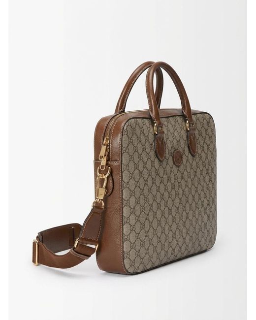 Gucci Multicolor Interlocking G Monogram Laptop Bag for men