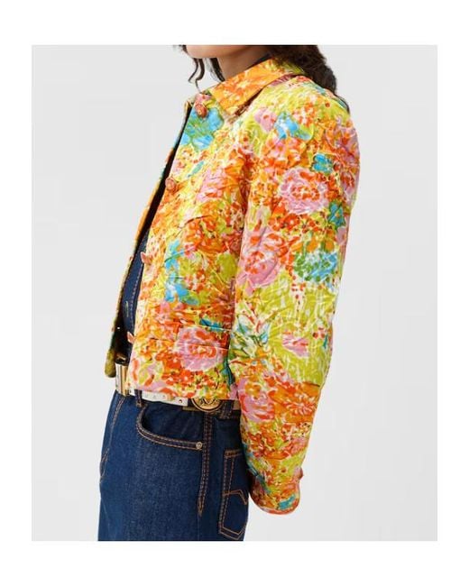 Versace Multicolor Crinkled Cropped Jacket