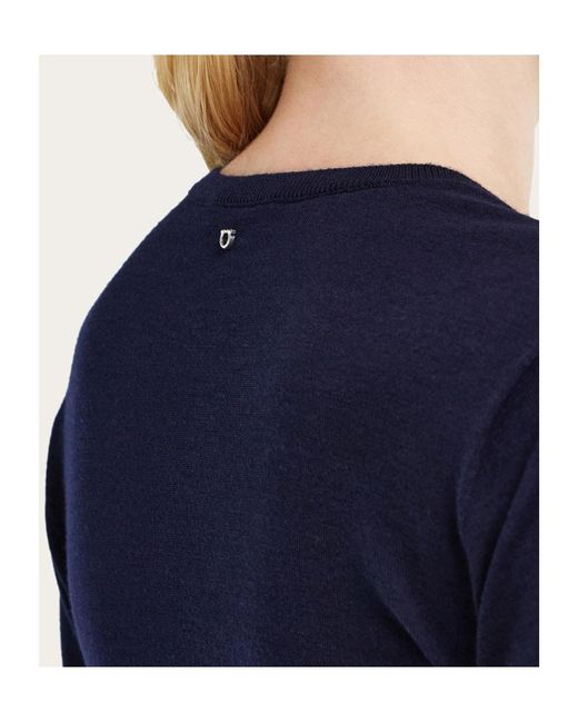 Ferragamo Blue Lightweight Wool Top