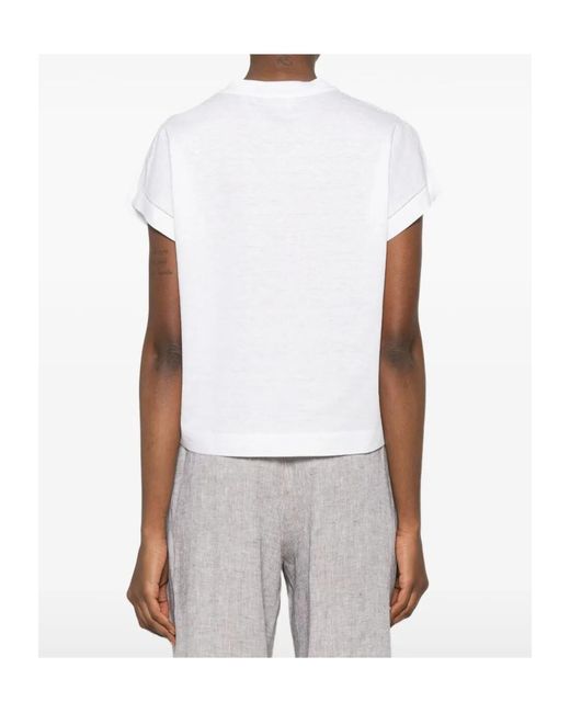 Peserico White Crew-Neck T-Shirt