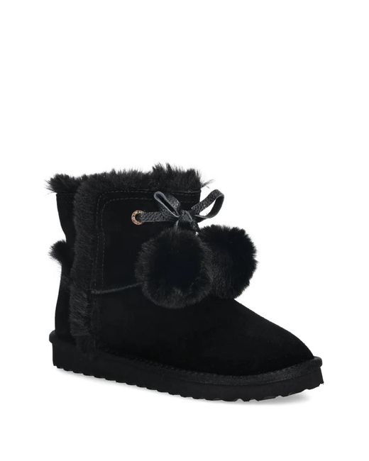 Liu Jo Black Faux-Fur Pompom Boots