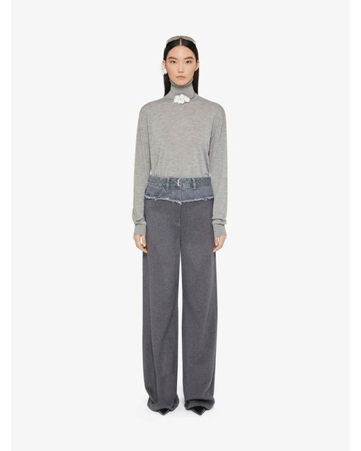 Givenchy Gray High-Waist Panelled Oversized Jeans