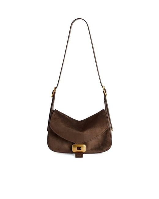 Balenciaga Brown Clicca Medium Shoulder Bag