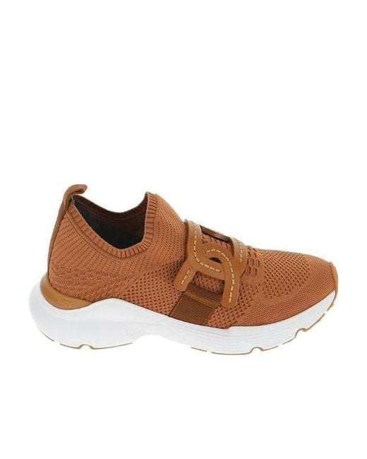 Tod's Brown Chain-Detailed Slip-On Sneakers