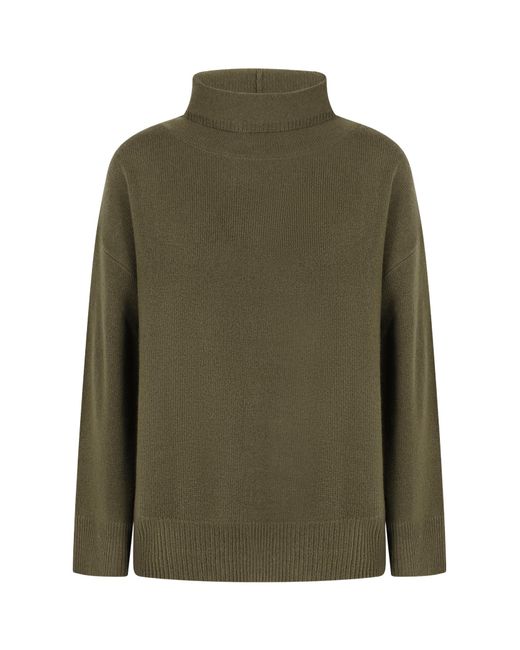 Aspesi Green Turtleneck Ribbed Knit Pullover