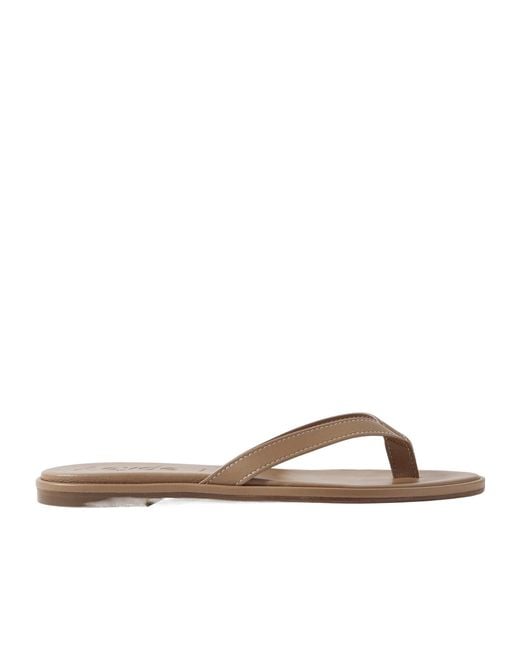 Aeyde Brown Melody Leather Flip-Flops