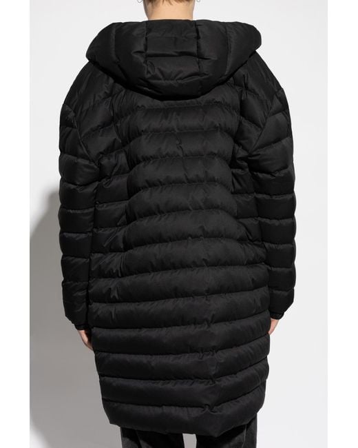Dolce & Gabbana Black Logo Patch Quilted Down Coat for men