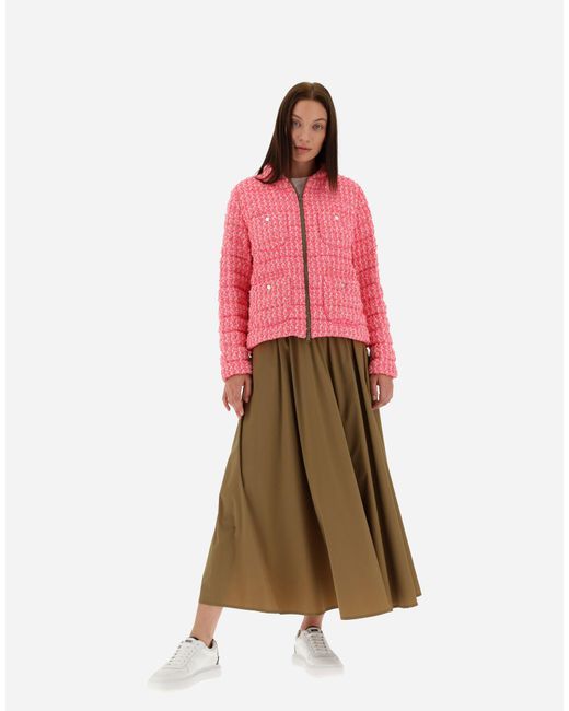 Herno Pink Tweed Bomber Jacket