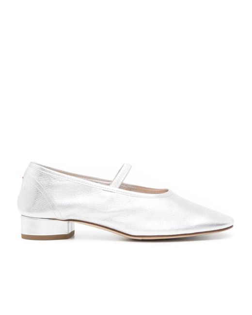 Aeyde White Mary Jane Flats