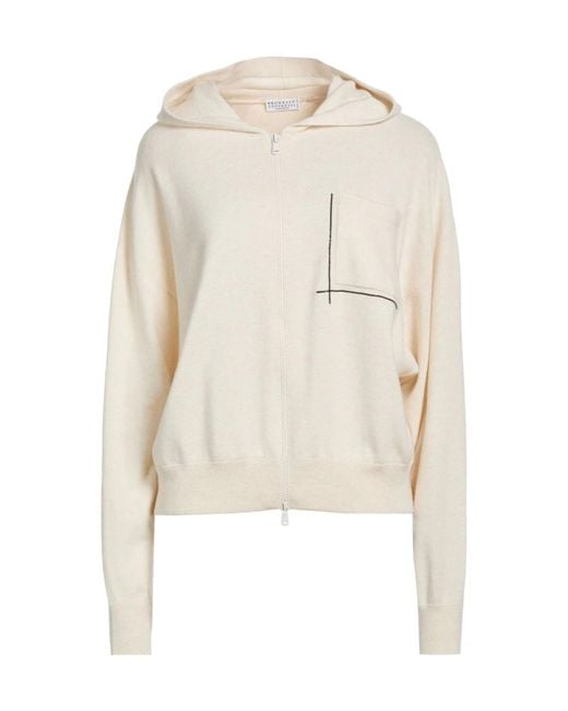Brunello Cucinelli Natural Zippered Knitwear