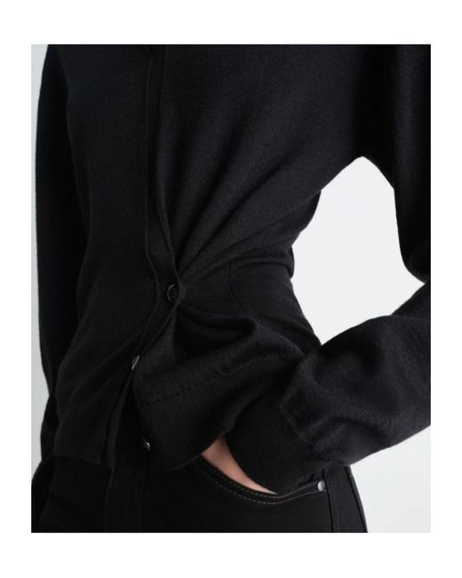 Lemaire Black Twisted V Neck Jumper