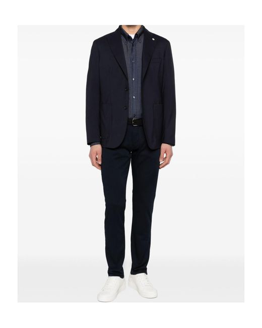 Emporio Armani Black Logo-Plaque Trousers for men