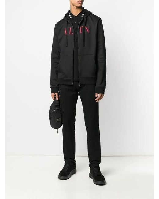 Valentino Black Logo Hat Casual Jacket for men