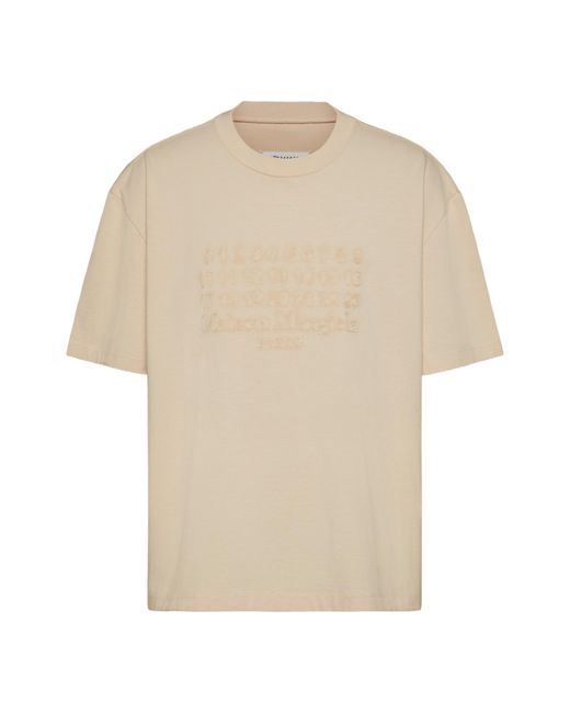 Maison Margiela White Logo Embroidered T-Shirt for men