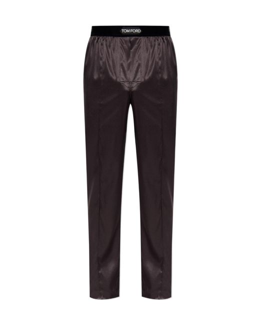 Tom Ford Brown Logo-Waistband Pyjama Pants for men