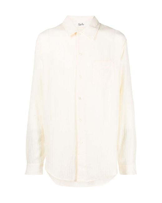 Séfr White Séfr Leo Voile Shirt for men