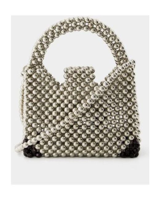 Germanier Black Beaded Clutch Bag