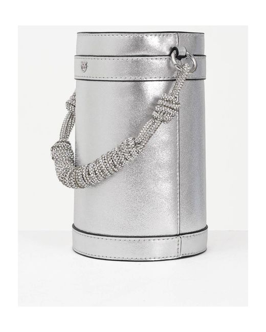 Pinko Gray Mini Bucket Bag