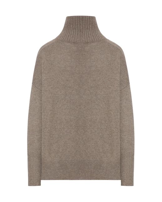 Lisa Yang Gray Heidi High Neck Knitwear