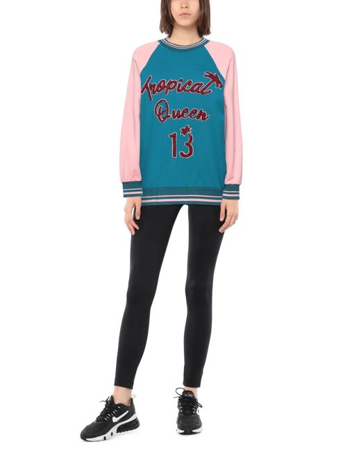 Dolce & Gabbana Blue Two-Tone Cotton Sweatshirt