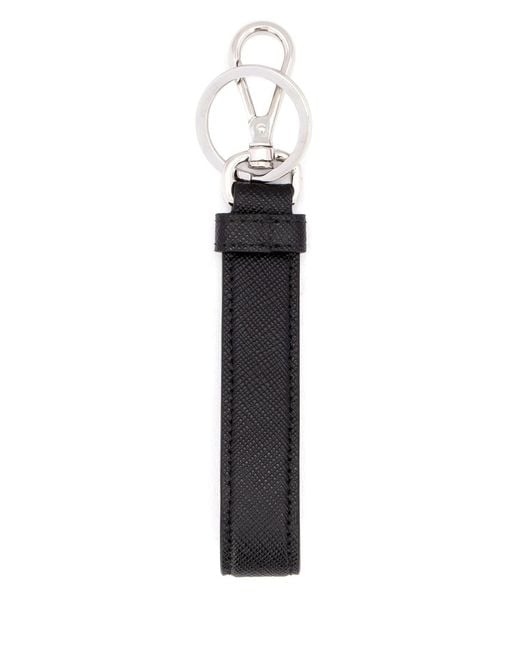 Prada White Leather Key Chain for men